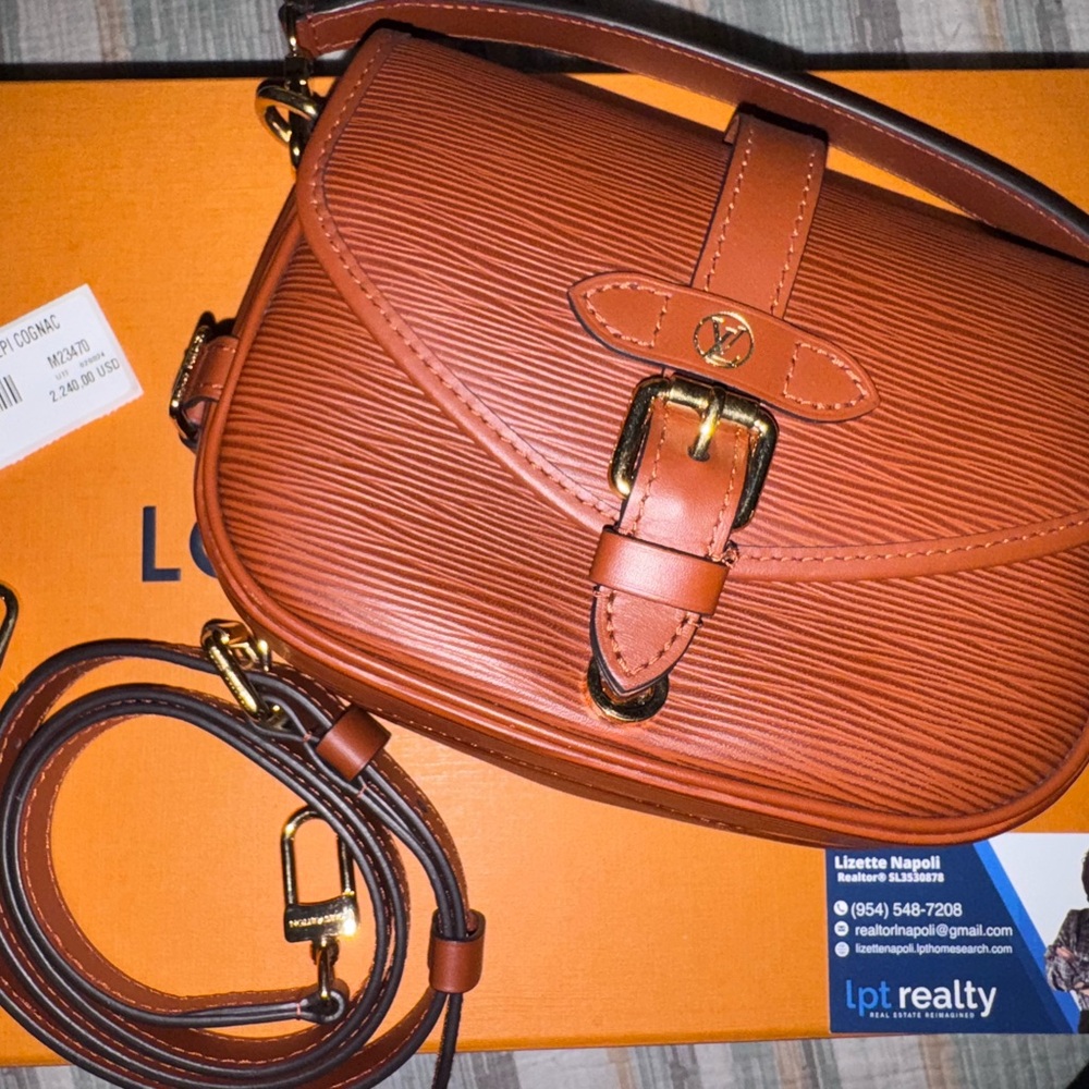 Authentic LV Samaur BB cognac crossbody bag